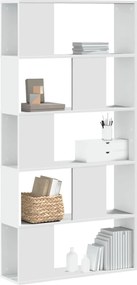 vidaXL Βιβλιοθήκη 5 Επιπέδων Λευκή 80,5x23,5x162,5 εκ. Επεξεργ. Ξύλο