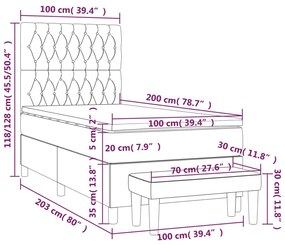 ΚΡΕΒΑΤΙ BOXSPRING ΜΕ ΣΤΡΩΜΑ ΑΝΟΙΧΤΟ ΓΚΡΙ 100X200 ΕΚ. ΥΦΑΣΜΑΤΙΝΟ 3136813