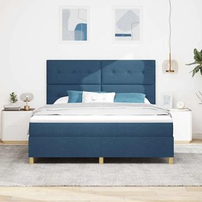 vidaXL Κρεβάτι με ελατήρια με στρώμα Μπλε 180 x 200 cm ύφασμα