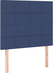 vidaXL Κρεβάτι Boxspring με Στρώμα Μπλε 90x190 εκ.Υφασμάτινο