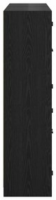 vidaXL Highboard 2 pcs Μαύρη Οξυά 68 x 37 x 142 εκ Επεξεργασμένο ξύλο