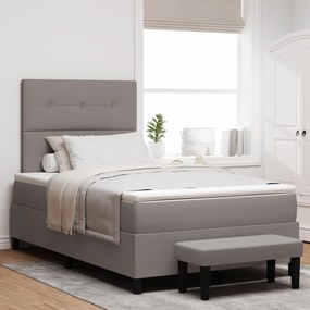 vidaXL Κρεβάτι με ελατήρια με στρώμα Taupe 120 x 200 cm ύφασμα