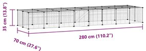 vidaXL Κλουβί Κατοικίδιων με 36 Πάνελ + Πόρτα Μαύρο 35 x 35εκ Ατσάλινο
