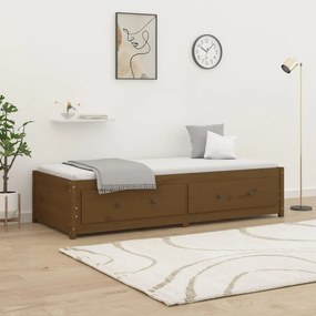 Κρεβάτι LED Καφέ Μελί 75x190 Μασίφ Ξύλο Πεύκου Small Single - Καφέ