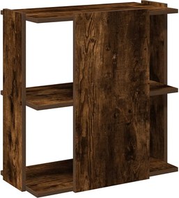 vidaXL Βιβλιοθήκη 3 Επιπέδων Καπνιστή Δρυς 60x30x60 εκ. Επεξεργ. Ξύλο