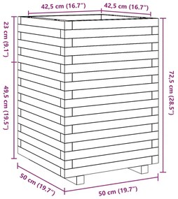 Ζαρντινιέρα Καφέ Κεριού 50x50x72,5 εκ. από Μασίφ Ξύλο Πεύκου - Καφέ