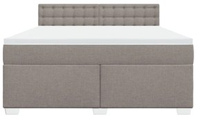 vidaXL Κρεβάτι Boxspring με Στρώμα Taupe 180x200 εκ. Υφασμάτινο