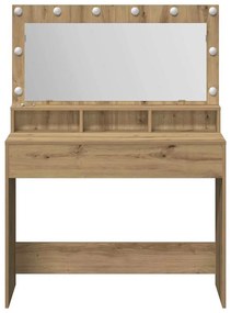 vidaXL Τραπέζι Μακιγιάζ με ράφι artisan δρυς 100 x 41 x 135 εκ.