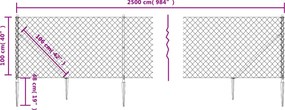 vidaXL Συρματόπλεγμα Περίφραξης Πράσινο 1 x 25 μ. με Καρφωτές Βάσεις