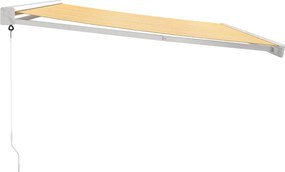 vidaXL Τέντα Πτυσσόμενη Κίτρινη / Λευκή 4 x 3 μ. Ύφασμα και Αλουμίνιο