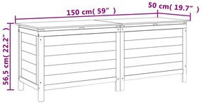 Μπαούλο Αποθ. Κήπου Λευκό 150x50x56,5 εκ Μασίφ Ξύλο Ελάτης - Λευκό