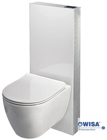 WISA GLASS BOX 536-300 Γυάλινο Καζανάκι Εντοιχιζόμενο Ορθογώνιο Χαμηλής Πίεσης Λευκό