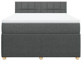 ΚΡΕΒΑΤΙ BOXSPRING ΜΕ ΣΤΡΩΜΑ ΣΚΟΥΡΟ ΓΚΡΙ 160X200 ΕΚ ΥΦΑΣΜΑΤΙΝΟ 3289808