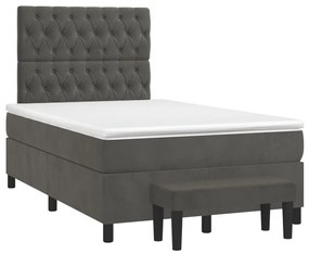 ΚΡΕΒΑΤΙ BOXSPRING ΜΕ ΣΤΡΩΜΑ ΣΚΟΥΡΟ ΓΚΡΙ 120X190 ΕΚ. ΒΕΛΟΥΔΙΝΟ 3270488