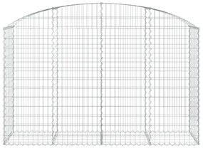 Συρματοκιβώτιο Τοξωτό 200x50x120/140εκ. από Γαλβανισμένο Χάλυβα - Ασήμι