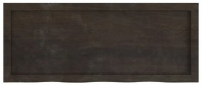 vidaXL Επιφάνεια Τραπεζιού Σκούρο Καφέ 100x40x(2-6)εκ Επεξ. Μασίφ Δρυς