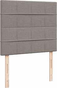 vidaXL Κρεβάτι Boxspring με Στρώμα Taupe 120x190 εκ. Υφασμάτινο