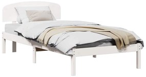 vidaXL Σκελετός Κρεβατιού Λευκό 90 x 200 cm Μασίφ ξύλο πεύκου