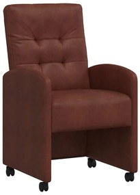 vidaXL Καρέκλες Φαγητού με Ρόδες 2 pcs Λαμπερό καφέ 58 x 67 x 97 εκ