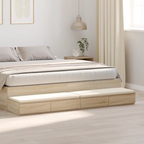 vidaXL Συρτάρια Κρεβατιού Σονούμα Δρυς 180x36,5x16,5 εκ Επεξεργασμένου Ξύλου