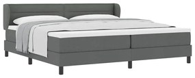 vidaXL Κρεβάτι box spring με στρώμα Σκούρο γκρι 200 x 200 cm ύφασμα