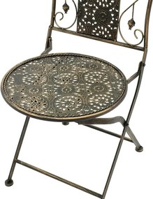 Τραπεζαρία Drill σετ 3τεμ μέταλλο χρώμα χαλκού antique