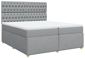 ΚΡΕΒΑΤΙ BOXSPRING ΜΕ ΣΤΡΩΜΑ ΑΝΟΙΧΤΟ ΓΚΡΙ 200X200 ΕΚ. ΥΦΑΣΜΑΤΙΝΟ 3291394