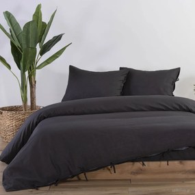 Παπλωματοθήκη Μονή (160x220) Nef-Nef Homeware Cotton Linen Γκρι