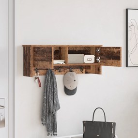 vidaXL Τοίχου Κρεμάστρα Παλαιό ξύλο 80 x 20 x 30 cm Επεξεργασμένο ξύλο