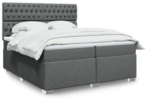 ΚΡΕΒΑΤΙ BOXSPRING ΜΕ ΣΤΡΩΜΑ ΣΚΟΥΡΟ ΓΚΡΙ 200X200 ΕΚ. ΥΦΑΣΜΑΤΙΝΟ 3290603