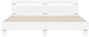 vidaXL Πλαίσιο Κρεβατιού με Κεφαλάρι/LED Λευκό 180x200 εκ