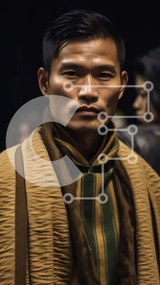 Intra Συλλεκτικό Ξύλινο Παζλ Plywood  4mm - Κομψός άνδρας στην πασαρέλα στην επίδειξη μόδας Σε Ξύλινο Κουτί - Διαστάσεις Puzzle: 10x10 cm – 25 κομμάτια