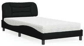 vidaXL Κρεβάτι με Στρώμα Μαύρο 100 x 200 εκ. Υφασμάτινο