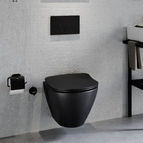 Creavit Free FE322 Black Matt Rimless - Κρεμαστή Λεκάνη