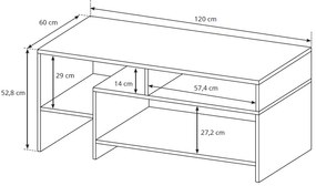 Τραπεζάκι σαλονιού Oak-Leuko Fusiko
