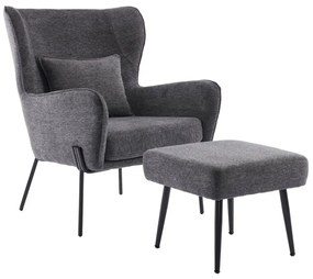 Πολυθρόνα Chillout 01-3540 84x74x97.5cm Black-Grey