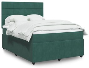 ΚΡΕΒΑΤΙ BOXSPRING ΜΕ ΣΤΡΩΜΑ ΣΚΟΥΡΟ ΠΡΑΣΙΝΟ 160X200ΕΚ. ΒΕΛΟΥΔΙΝΟ 3292385