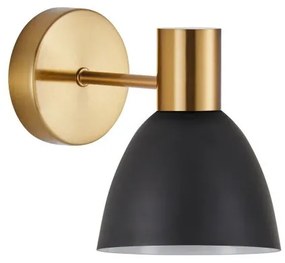 Απλίκα Φωτιστικό Τοίχου 1xE27 Κώνος Adept Homelighting-77-8308-Μαύρο-Χρυσό 77-8308