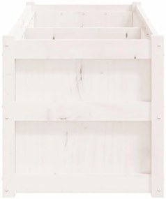 vidaXL Ζαρντινιέρα Λευκή 150 x 50 x 50 εκ. από Μασίφ Ξύλο Πεύκου