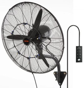 VEVOR 24" Oscillating Wall Mist Fan Metal 3 Speeds 115W
