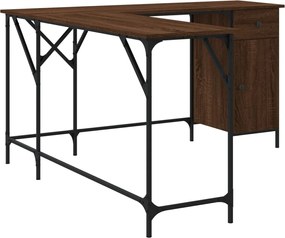 vidaXL Γραφείο Καφέ Δρυς 141x141x75 εκ. από Επεξεργασμένο Ξύλο