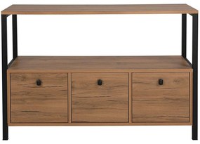 Μπουφές Nero v2 570VLT1911 120x30x76cm Walnut-Black Μελαμίνη,Μέταλλο