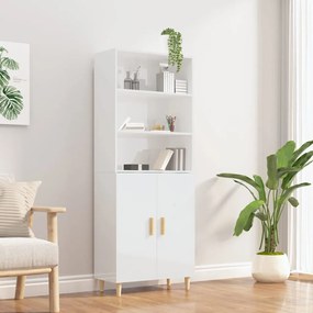 vidaXL Ντουλάπα Γυαλιστερό Λευκό από Επεξεργασμένο Ξύλο
