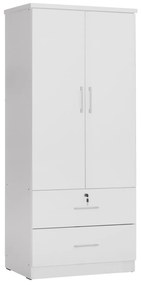 WARDROBE WITH DRAWERS REINA  MELAMINE IN WHITE 80x48x183Hcm.