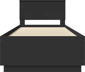 vidaXL Σκελετός Κρεβατιού Μαύρο 100 x 200 cm Επεξεργασμένο Ξύλο
