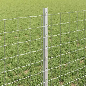 vidaXL Ενσωματωμένος Πόλος Φράχτη 5 τμχ. Ασημί 100 cm