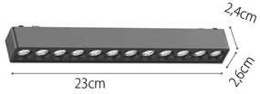 InLight Φωτιστικό LED 12W 3CCT για Ultra-Thin μαγνητική ράγα σε λευκή απόχρωση (by tuya and zigbee) D:23cmX2,4cm (T04605-WH)