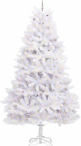 vidaXL Τεχνητό Χριστουγεννιάτικο Δέντρο με Άξονα με βάση Λευκό 300 cm