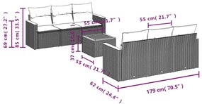 ΚΑΝΑΠΕΣ ΣΕΤ 7 ΤΕΜΑΧΙΩΝ ΜΑΥΡΟ ΣΥΝΘΕΤΙΚΟ ΡΑΤΑΝ ΜΕ ΜΑΞΙΛΑΡΙΑ 3258192