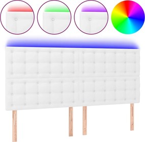 vidaXL Κεφαλάρι Κρεβατιού LED Λευκό 160x5x118/128 εκ